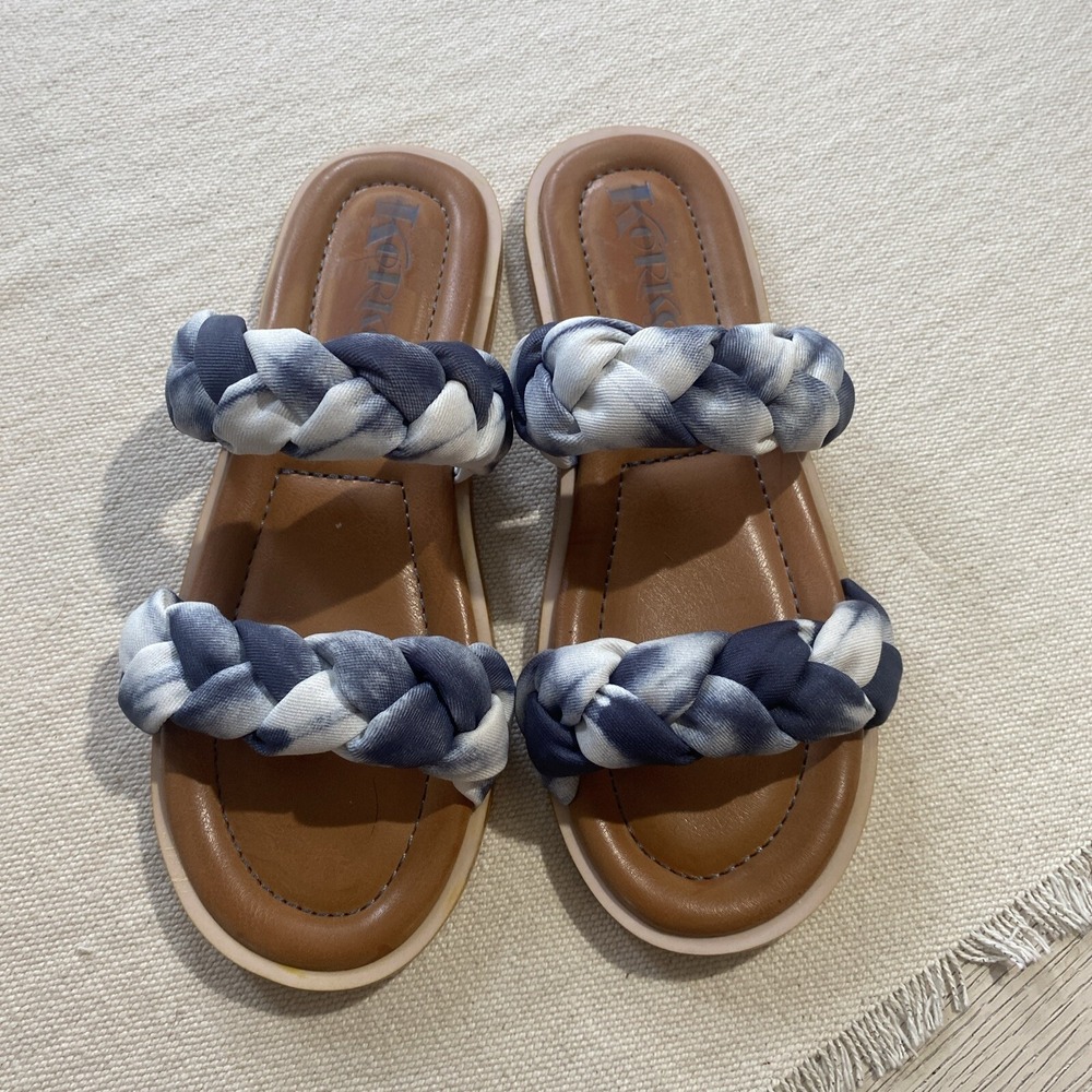 Kork Ease Korks  Braided Strap sandals Grey White Size 6 women's New